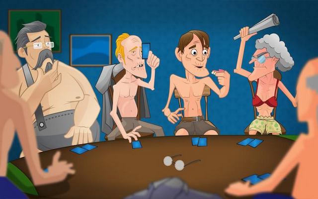 Strip poker là một trò chơi bài phái sinh, nơi người chơi đánh bài và đổi lấy quần áo của mình hoặc của đối thủ